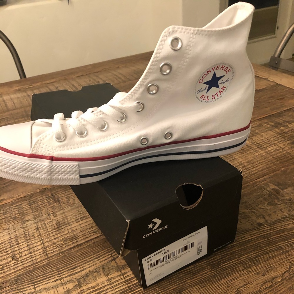 Converse Women’s 10.5/Men’s 8.5 White High-top